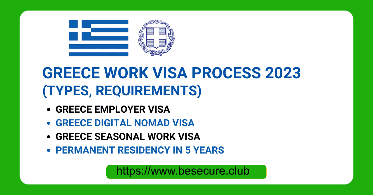 Greece Work Visa Process 2023 (Types, Requirements)