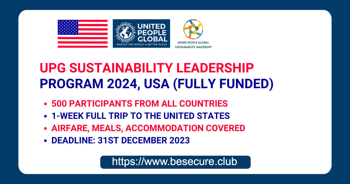 Upg Sustainability Leadership Program 2024, Usa (Fully Funded)